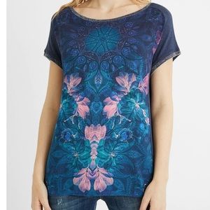 Desigual T-shirt mandala studs Size Large